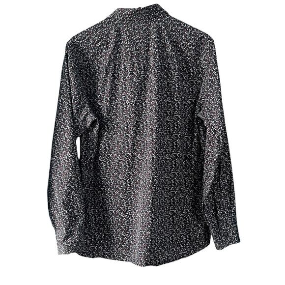 Marc Anthony Luxury Slimfit Button Down Shirt Size Large Navy Micro Floral Print - Picture 2 of 5